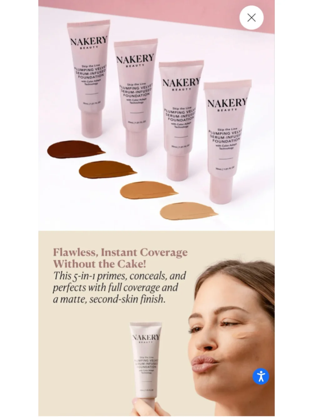 Women's Nakery Beauty Foundation - color Deep